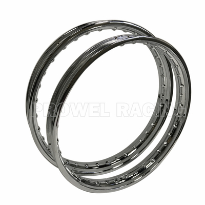 1.60x18 roestvrij staal motorfiets spoke wiel velg In zilver