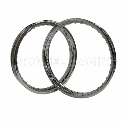 1.60x18 roestvrij staal motorfiets spoke wiel velg In zilver