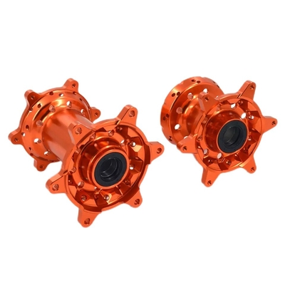 Precision CNC bewerkte oranje MX voor-achterwielen hubs set voor KTM 125-530 2003-2017
