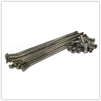 Zwarte beklede koperen spaken en tepels voor 8G 9G 10G motorfiets Carbon Steel Spoke Kit