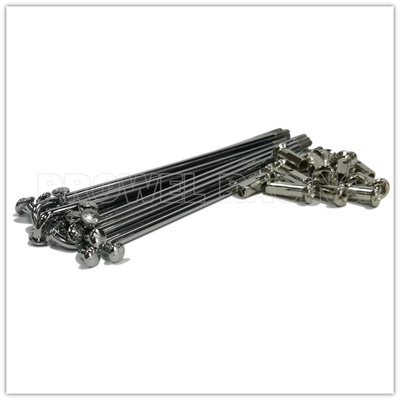 Zwarte beklede koperen spaken en tepels voor 8G 9G 10G motorfiets Carbon Steel Spoke Kit