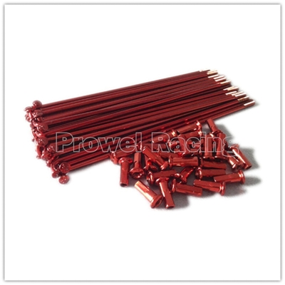 Zwarte beklede koperen spaken en tepels voor 8G 9G 10G motorfiets Carbon Steel Spoke Kit