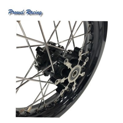 Op maat gemaakt Aluminium 6061 T6 Zwarte Motorfiets Wiel Set 1.85x14 voor Off-Road Bike