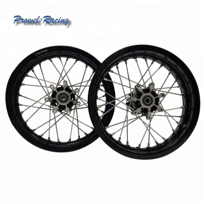 Op maat gemaakt Aluminium 6061 T6 Zwarte Motorfiets Wiel Set 1.85x14 voor Off-Road Bike