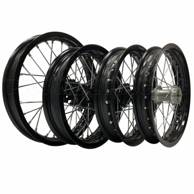Zwarte aluminium motorfietswielstel voor KX 65 Voorwiel Grootte 1.60x14 Langdurig