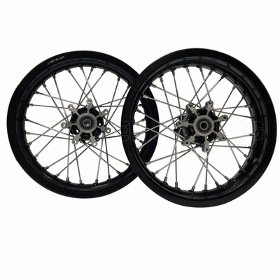 Zwarte aluminium motorfietswielstel voor KX 65 Voorwiel Grootte 1.60x14 Langdurig