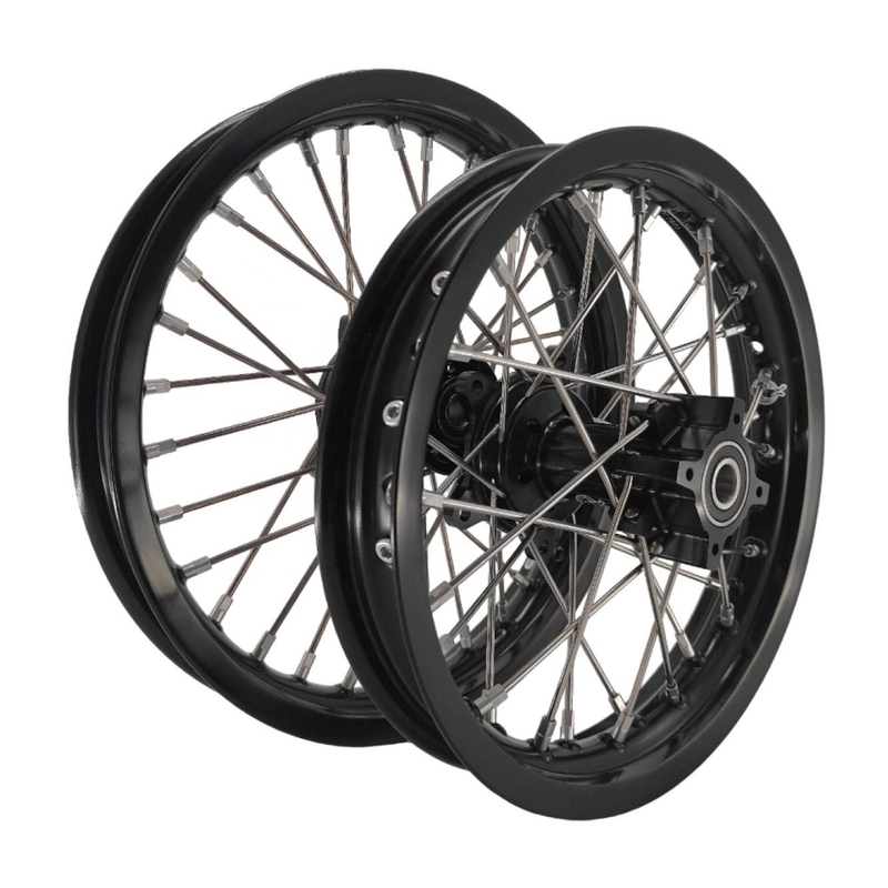 Perfecte vervanging Pitbike Kid's Wheels Set voor KTM 65 SX 2002-2024 Zilver Zwart