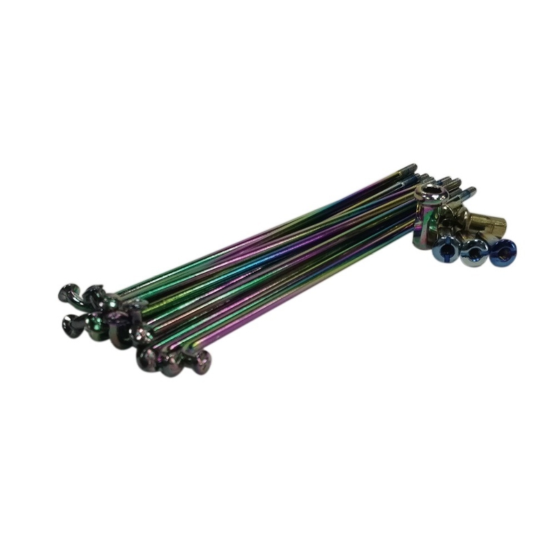 Release Rainbow Color Carbon Steel Spokes en Nippels voor Motorfiets 8G 9G 10G